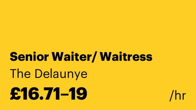 Senior Waiter/ Waitress