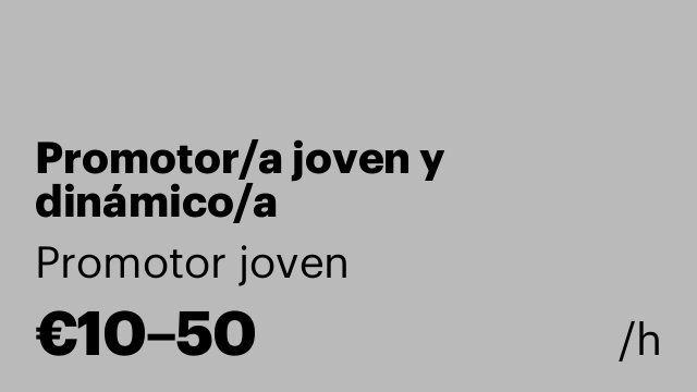 Promotor/a joven y dinámico/a