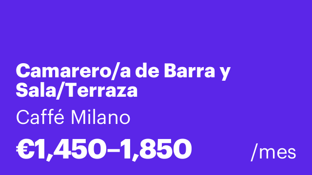 Camarero/a de Barra y Sala/Terraza