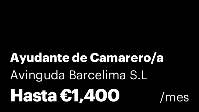 Ayudante de Camarero/a