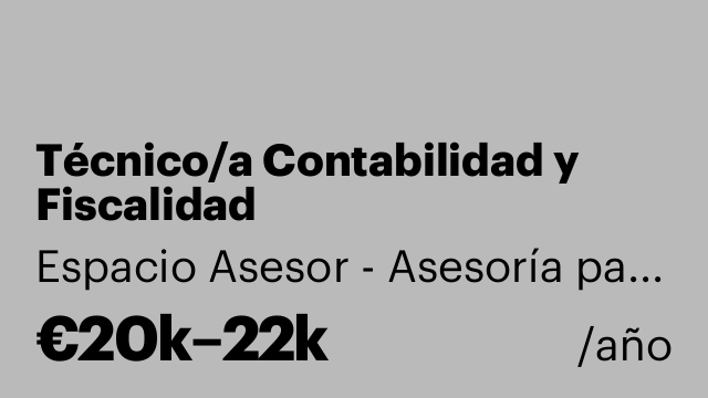 Técnico/a Contabilidad y Fiscalidad