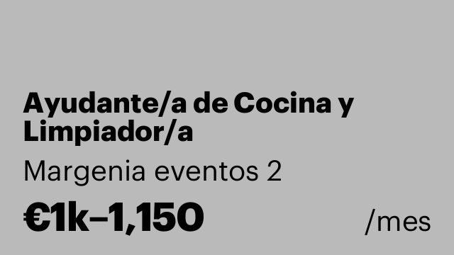 Ayudante/a de Cocina y Limpiador/a