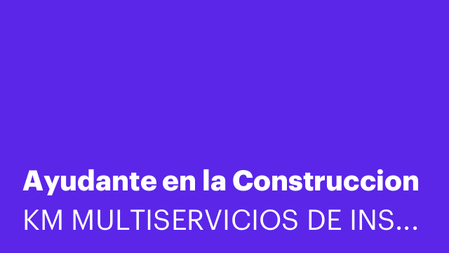 Ayudante en la Construccion