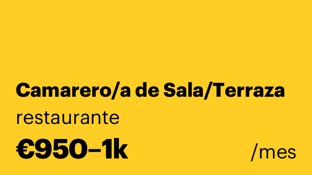 Camarero/a de Sala/Terraza