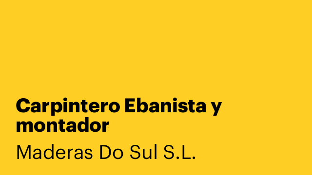 Carpintero Ebanista y montador