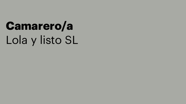 Camarero/a