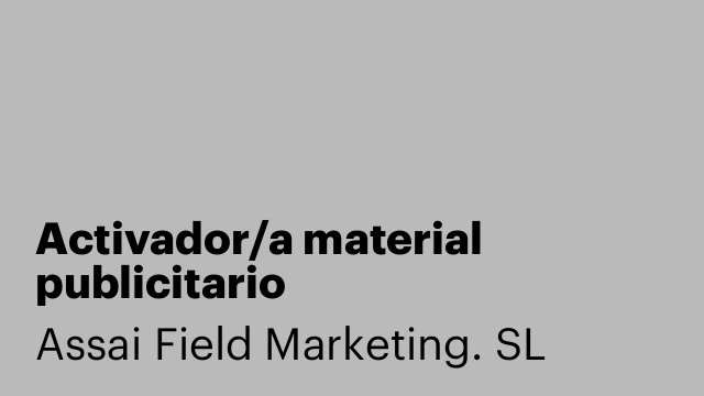 Activador/a material publicitario