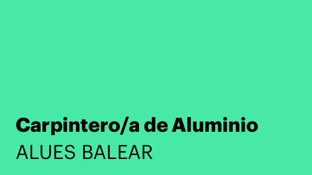 Carpintero/a de Aluminio