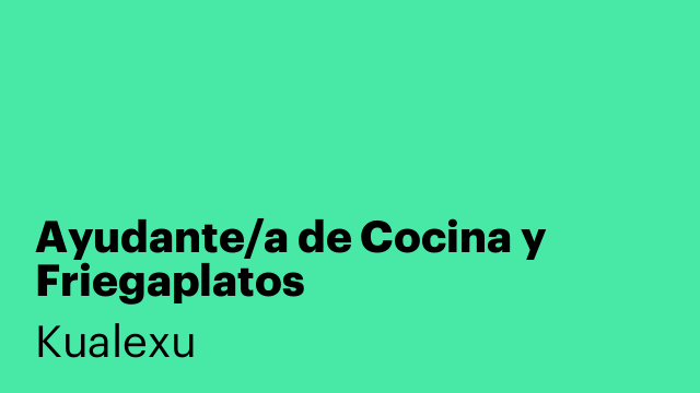 Ayudante/a de Cocina y Friegaplatos