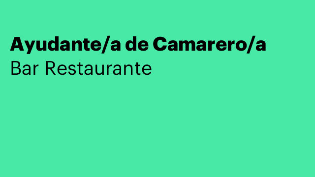 Ayudante/a de Camarero/a
