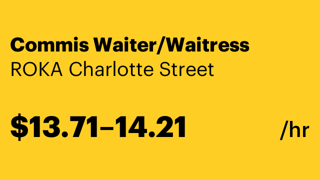 Commis Waiter/Waitress