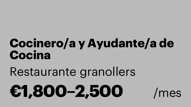 Cocinero/a y Ayudante/a de Cocina