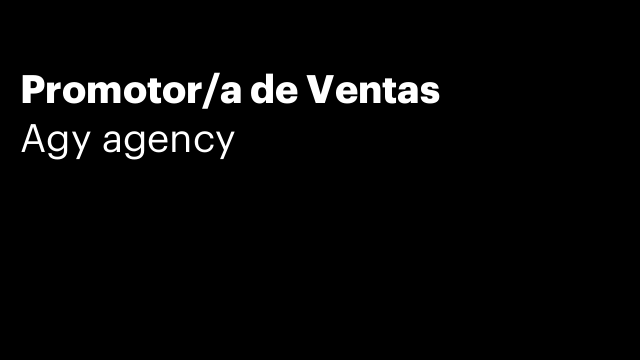 Promotor/a de Ventas