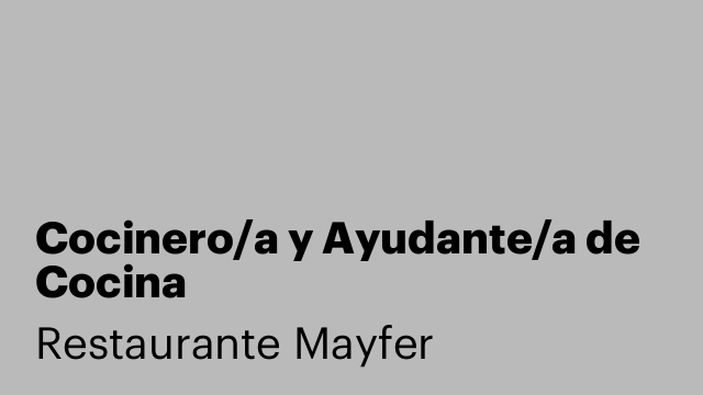 Cocinero/a y Ayudante/a de Cocina