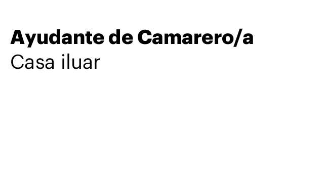 Ayudante de Camarero/a
