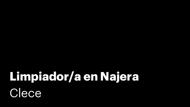 Limpiador/a en Najera
