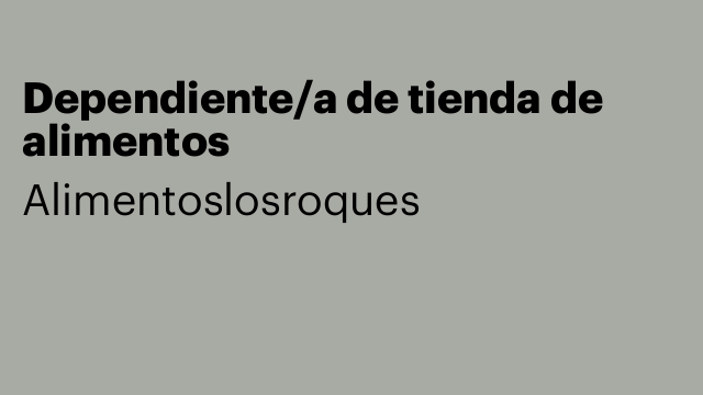 Dependiente/a de tienda de alimentos