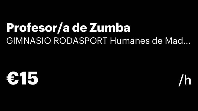 Profesor/a de Zumba