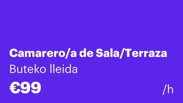 Camarero/a de Sala/Terraza