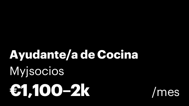 Ayudante/a de Cocina