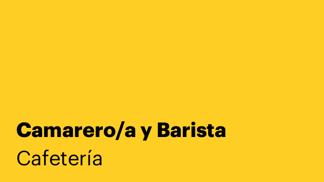 Camarero/a y Barista