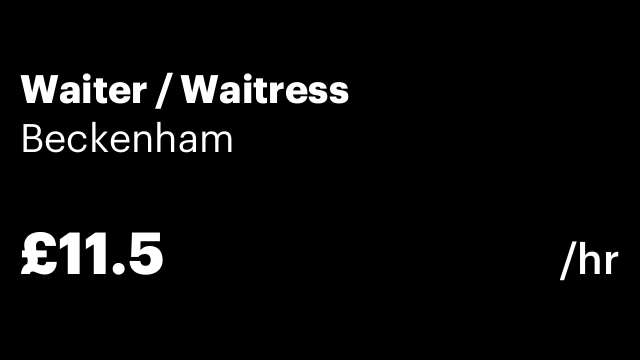 Waiter / Waitress