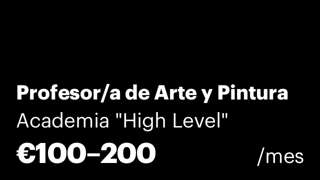 Profesor/a de Arte y Pintura