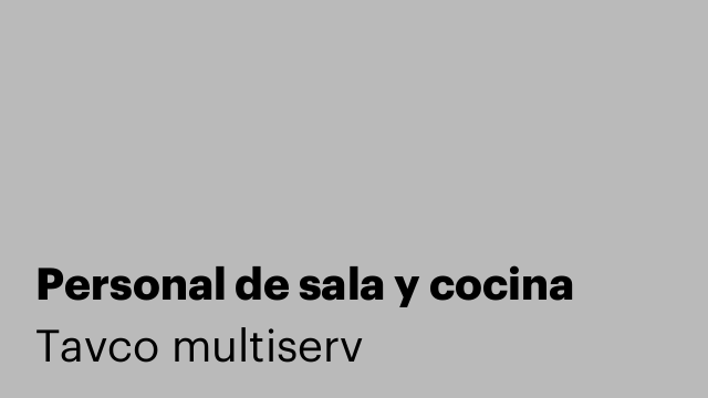 Personal de sala y cocina