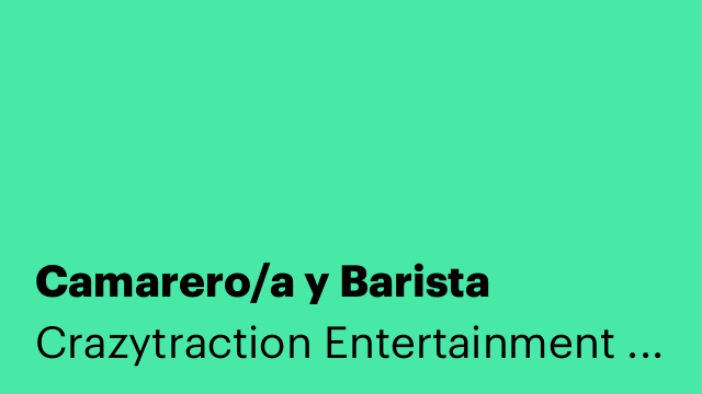 Camarero/a y Barista