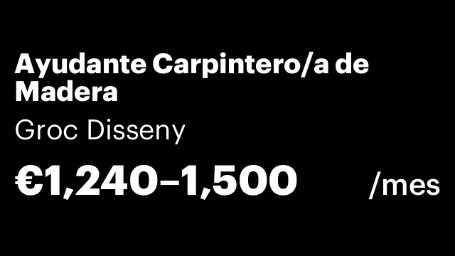 Ayudante Carpintero/a de Madera