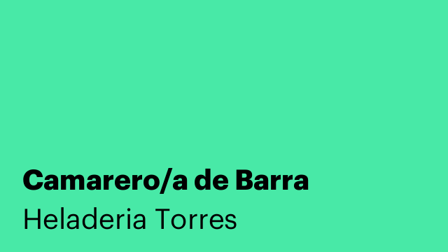 Camarero/a de Barra