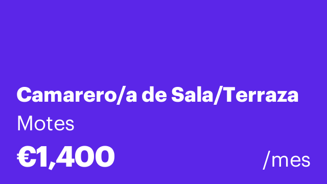 Camarero/a de Sala/Terraza