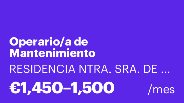 Operario/a de Mantenimiento