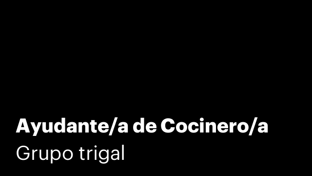 Ayudante/a de Cocinero/a