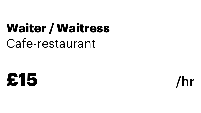 Waiter / Waitress