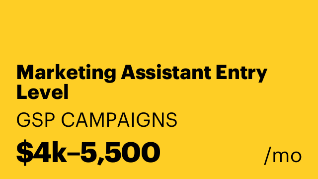 Marketing Assistant Entry Level