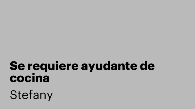 Se requiere ayudante de cocina