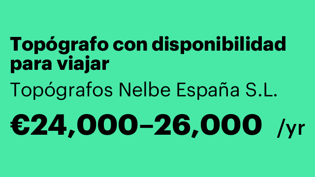 Topógrafo con disponibilidad para viajar