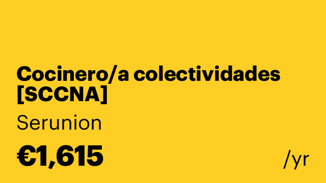 Cocinero/a colectividades [SCCNA]