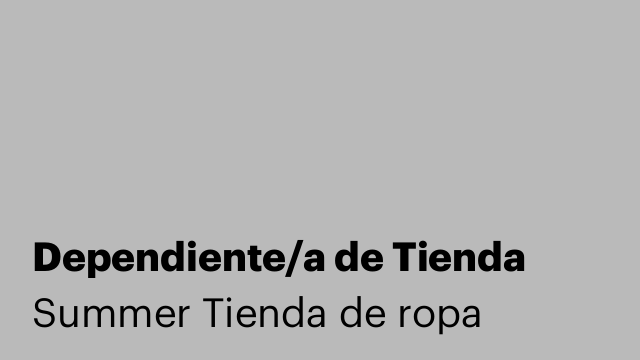Dependiente/a de Tienda