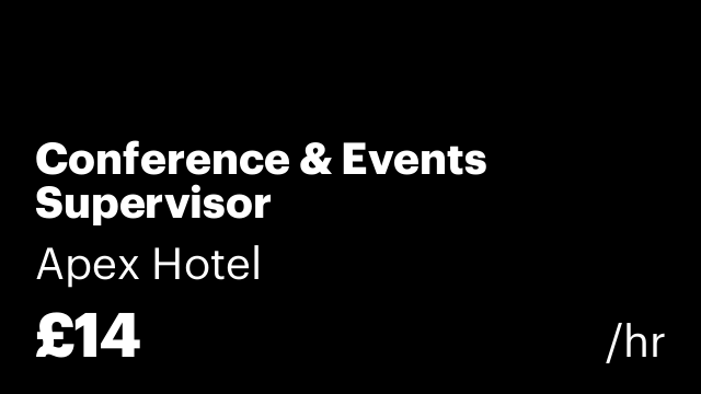 Conference & Events Supervisor