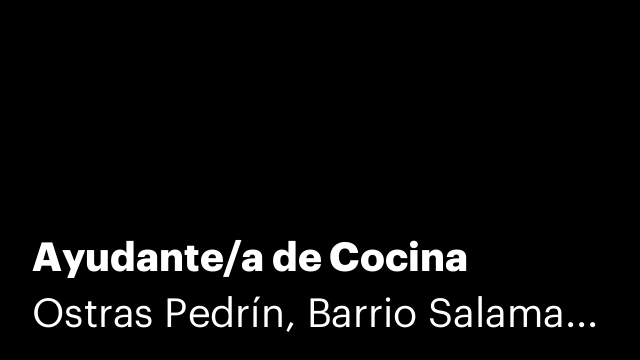 Ayudante/a de Cocina