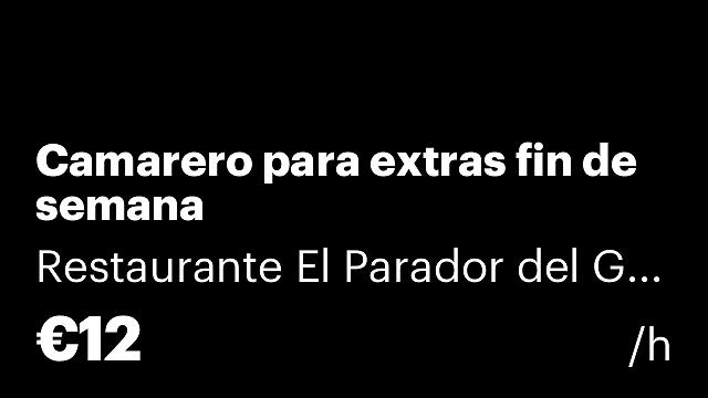 Camarero para extras fin de semana