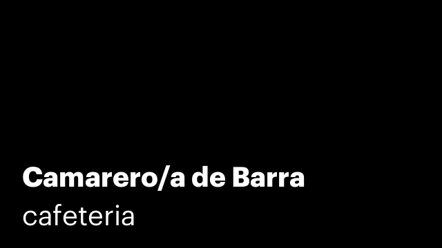 Camarero/a de Barra