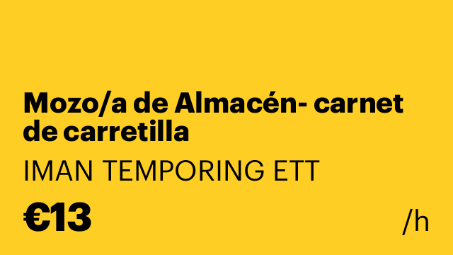 Mozo/a de Almacén- carnet de carretilla