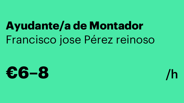 Ayudante/a de Montador