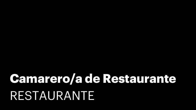 Camarero/a de Restaurante