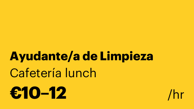 Ayudante/a de Limpieza