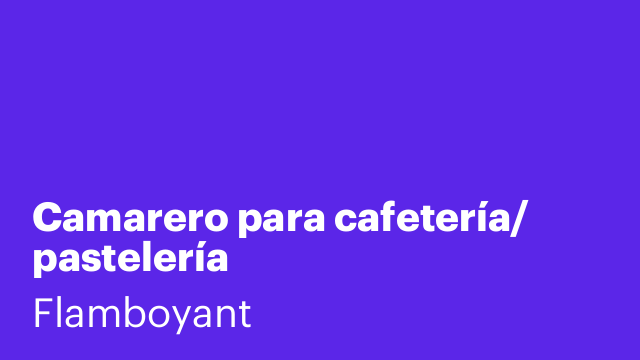 Camarero para cafetería/ pastelería