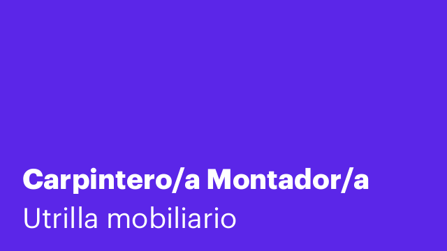 Carpintero/a Montador/a